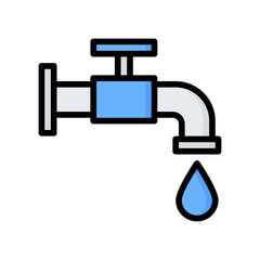 Faucet Icon, Filled Line style icon vector illustration, Suitable for website, mobile app, print, presentation, infographic and any other project.