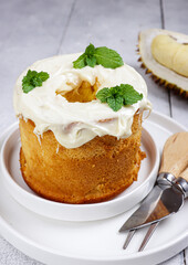 Mini Durian Chiffon Cake, a typical asian cake variation.