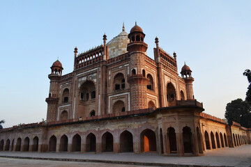 Fototapeta na wymiar Safdarjung's Tomb is a sandstone and marble mausoleum in Delhi, India. It was built in 1754 in the late Mughal Empire style for Nawab Safdarjung
