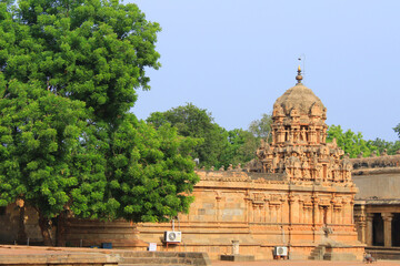 Brihadishvara Temple Side, Thanjavur, Tamil Nadu, India. Hindu temple dedicated to Lord Shiva