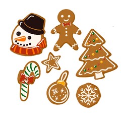 gingerbread cookies and christmas tree