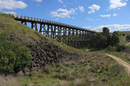 Nimmons Bridge (1889) is the longest timber trestle railway bridge in Victoria, Australia