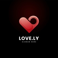 Vector Logo Illustration Lovely Gradient Colorful Style.