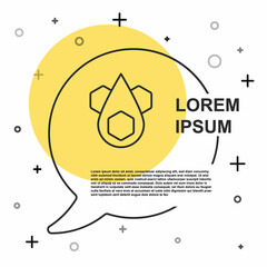 Black line Honeycomb icon isolated on white background. Honey cells symbol. Sweet natural food. Random dynamic shapes. Vector