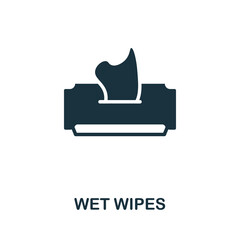 Wet Wipes icon. Monochrome sign from cleaning collection. Creative Wet Wipes icon illustration for web design, infographics and more