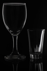glass on black