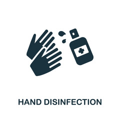 Hand Disinfection icon. Monochrome sign from cleaning collection. Creative Hand Disinfection icon illustration for web design, infographics and more
