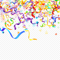 ribbon spiral confetti carnival color shine gift