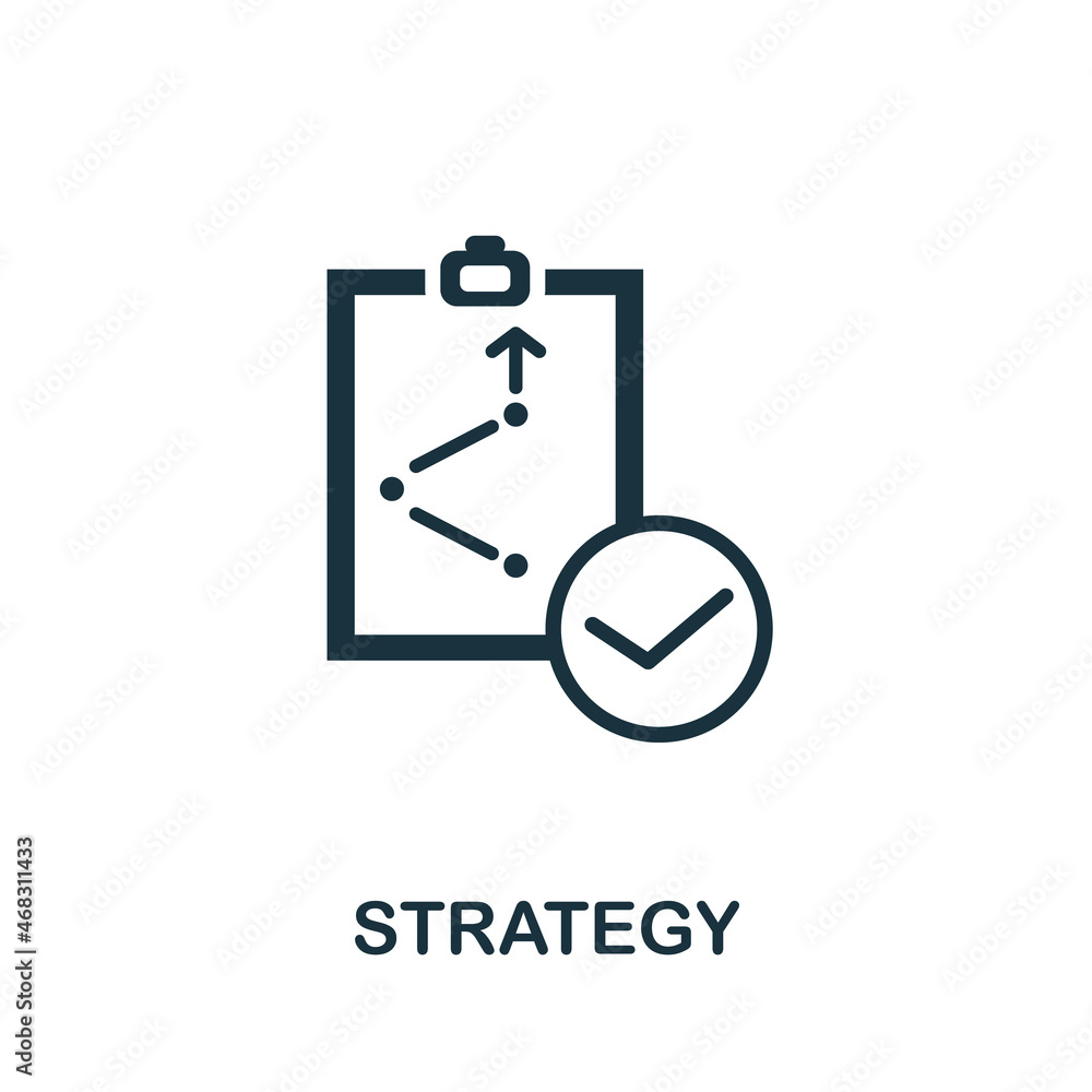 Aufkleber strategy icon. monochrome simple element from core value collection. creative strategy icon for web 