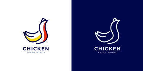 Obraz premium chicken restaurant logo design concept