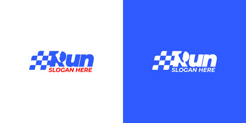 run sport logo design concept
