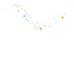 Rainbow Festive Confetti. Carnival Star Falling.