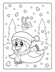 Christmas Coloring Pages for Kids, Winter Coloring Pages for Kids, Christmas Coloring Book Pages for Kids