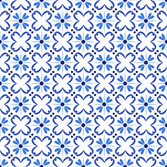 Azulejos portuguese traditional ornamental tile
