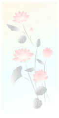Naklejka premium 儚い色合いの蓮の花束 