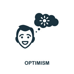 Optimism icon. Monochrome simple element from core value collection. Creative Optimism icon for web design, templates, infographics and more
