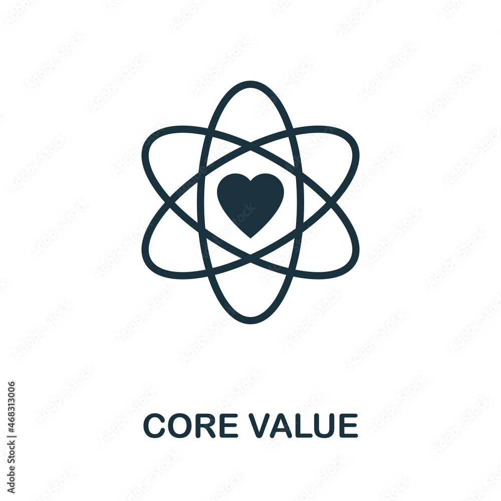 Poster core value icon. monochrome simple element from core value collection. creative core value icon for 
