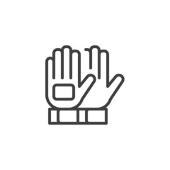 Goalkeeper gloves line icon