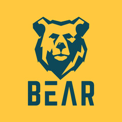 Strong bear vector logo modern style vector illustration. Animal or sports logo template