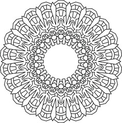 Mandala black and white design, coloring page, texture, background, vintage, tattoo