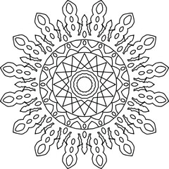 Mandala black and white design, coloring page, texture, background, vintage, tattoo