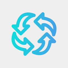 Fototapeta premium Rotating arrow icon vector illustration in gradient style, use for website mobile app presentation