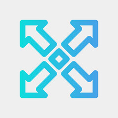 Maximize arrow icon vector illustration in gradient style, use for website mobile app presentation