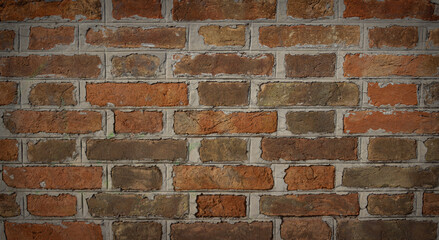 Detail of a brick wall photographed in the Riviera del Brenta, Italy.