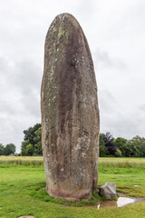 Champ Dolent Menhir. Prehistoric monument at Dol de Bretagne in Brittany. France.