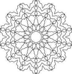 Mandala black and white design, coloring page, texture, background, vintage, tattoo