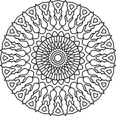 Mandala black and white design, coloring page, texture, background, vintage, tattoo