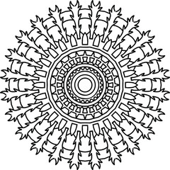 Mandala black and white design, coloring page, texture, background, vintage, tattoo