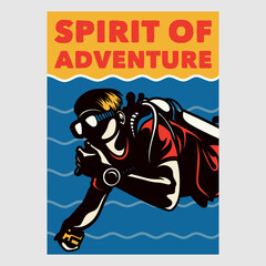 vintage poster design spirit of adventure retro illustration