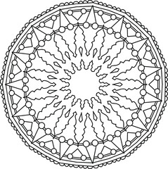 Mandala black and white design, coloring page, texture, background, vintage, tattoo