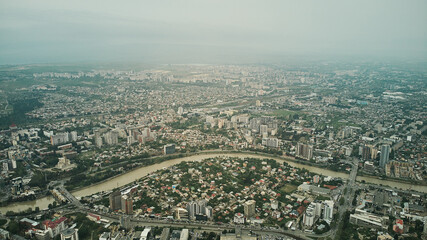 Fototapeta premium Aerial view of Krtsanisi district of Tbilisi