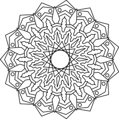 Mandala black and white design, coloring page, texture, background, vintage, tattoo