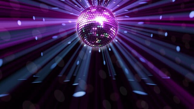 Mirror Ball Disco Lights Club Dance Party Glitter Background.