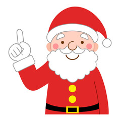 ポイント・指差しをしているサンタクロース　上半身