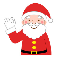 OKサインをするサンタクロース　上半身