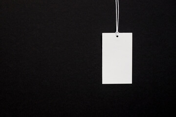 White tag on a black background. Black Friday Concept