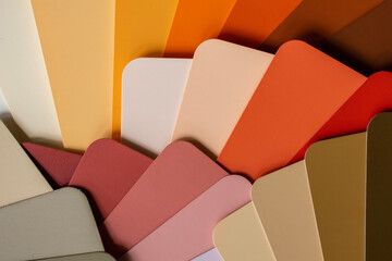 background with many shades of orange and brown,  render of a stack of boxes