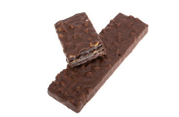 chocolate waffle bar isolated