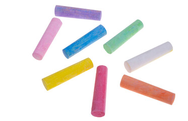 colored chalk isolated