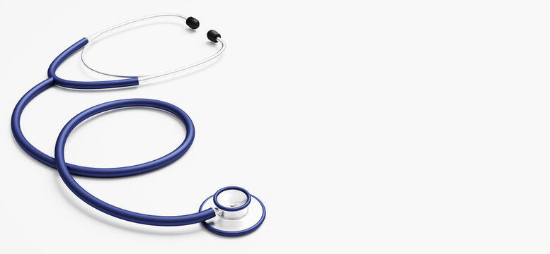 Medical stethoscope on white background. 3d rendered illustration.