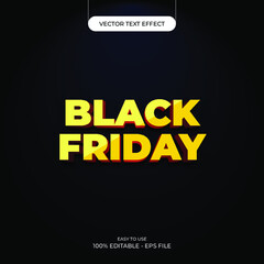 Black Friday Yellow 3D Text Effect