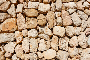 Natural stone textured wall background. Solid outdoor construction