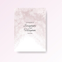 Watercolor wedding invitation card. Beautiful wedding card watercolor with splash.