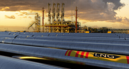Pipelines leading the LNG terminal