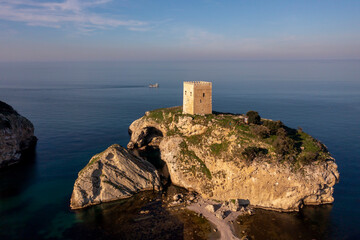 drone shooting sile castle and its surroundings, sile, istanbul, turkey