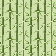 bamboo seamless pattern in cartoon hand drawn style for eco natural design